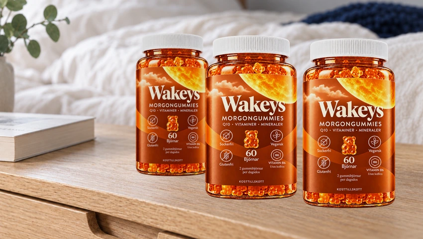 Tre Wakeys-burkar på ett bord
